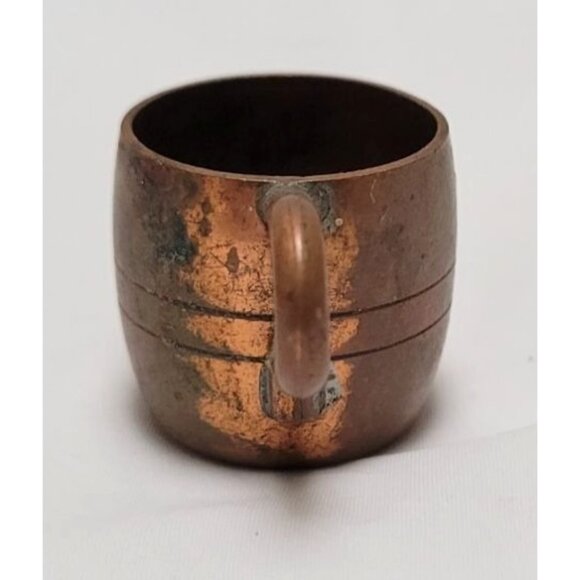 Vintage Miniature Copper Mug Cup With Handle 1" Tall Dollhouse - Picture 3 of 7